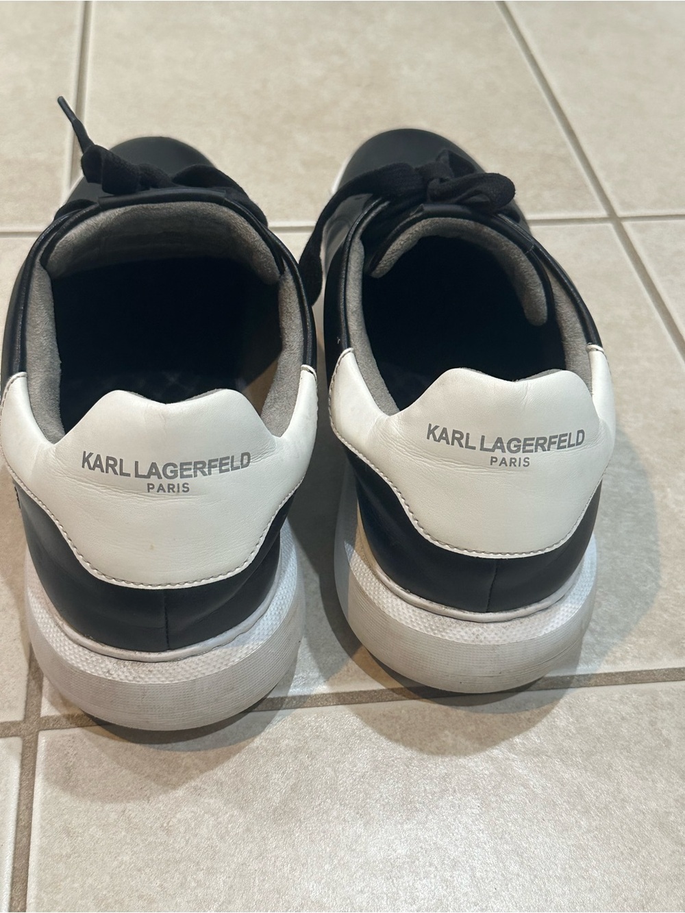 Karl Lagerfeld Black & White Low-Top Logo Sneakers - Picture 3 of 3